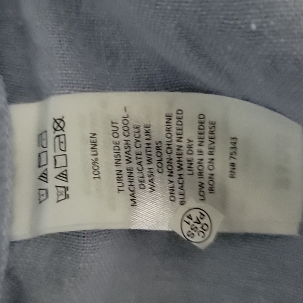 NWT Tahari Light Blue Linen Shorts Drawstring Tie Size Pockets Size 2X - Picture 8 of 8